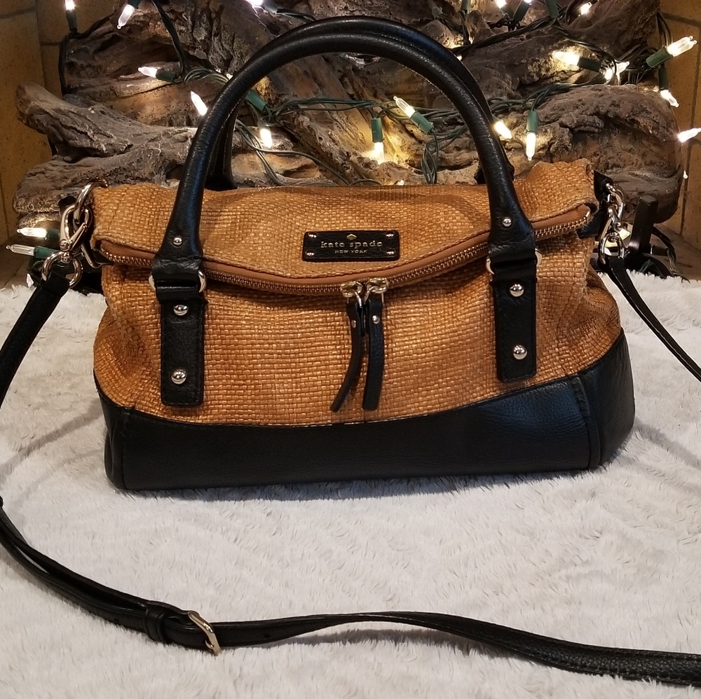 Kate Spade wicker Leslie handbag / crossbody